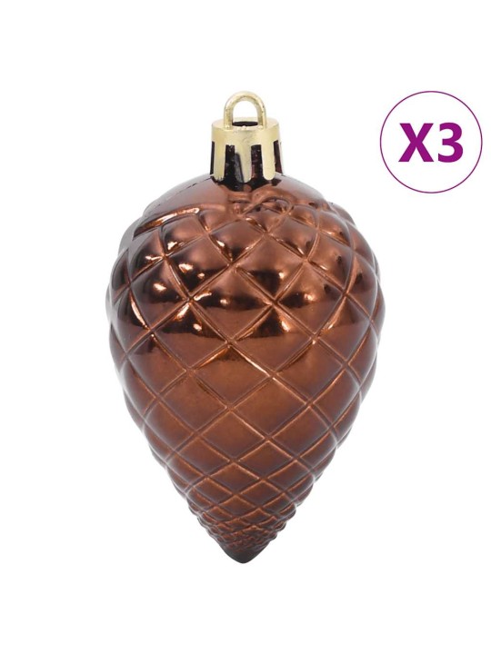 Joulukoristeet 98 kpl ruskea ø3/4/6 cm