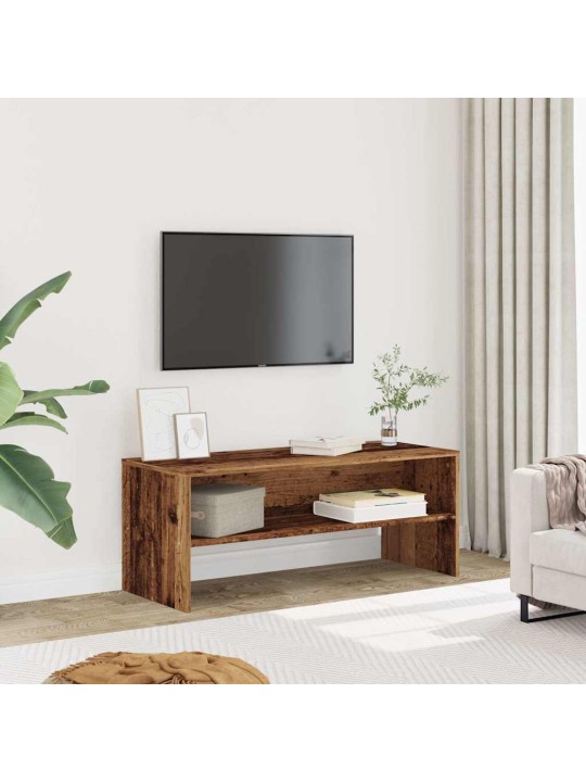 TV-taso vanhaa puuta 100x40x40 cm lastulevy