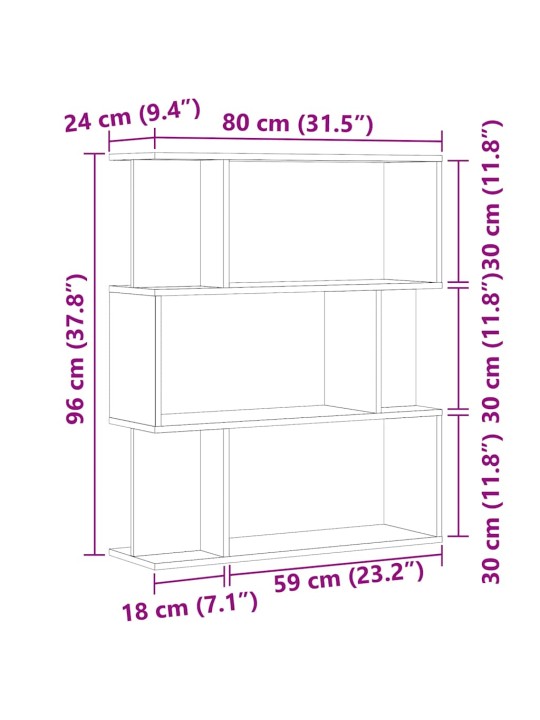 Kirjakaappi vanhaa puuta 80x24x96 cm suunniteltu puu
