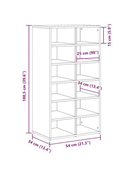 Kenkäteline vanhaa puuta 54x34x100,5 cm tekninen puu