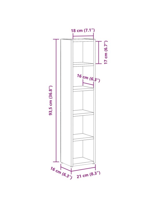 Cd-kaapit 2 kpl artesaani tammi 21x16x93,5 cm tekninen puu