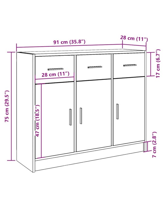 Senkki käsityöläinen tammi 91x28x75 cm tekninen puu