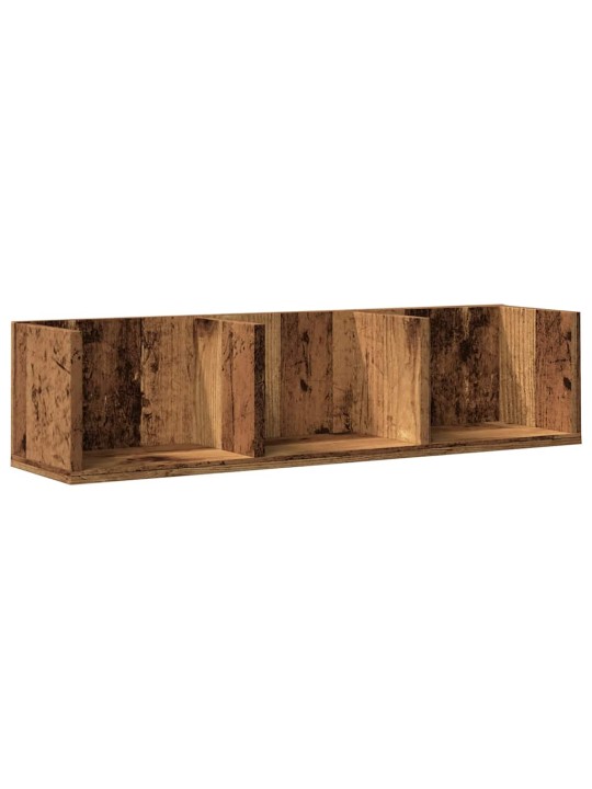 Cd-seinähylly vanhaa puuta 75x18x18 cm lastulevy