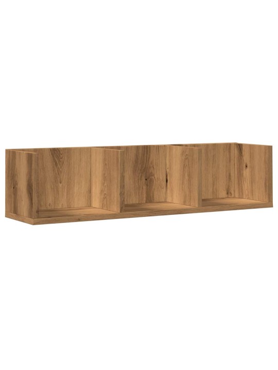 Cd-seinähylly käsityöläinen tammi 75x18x18 cm lastulevy