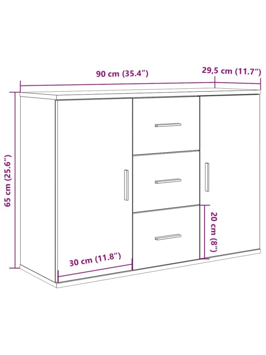 Senkki vanha puu 90x29,5x65 cm lastulevy