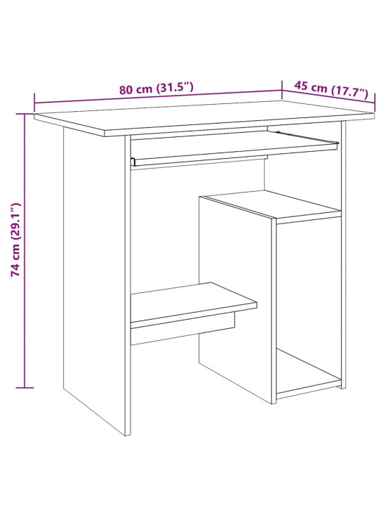 Työpöytä vanhaa puuta 80x45x74 cm lastulevy