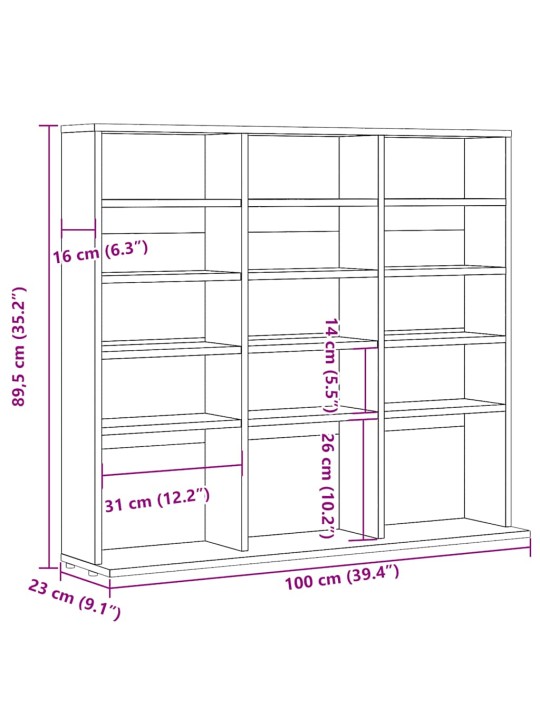 Cd-kaappi old wood 100x23x89,5 cm engineered wood