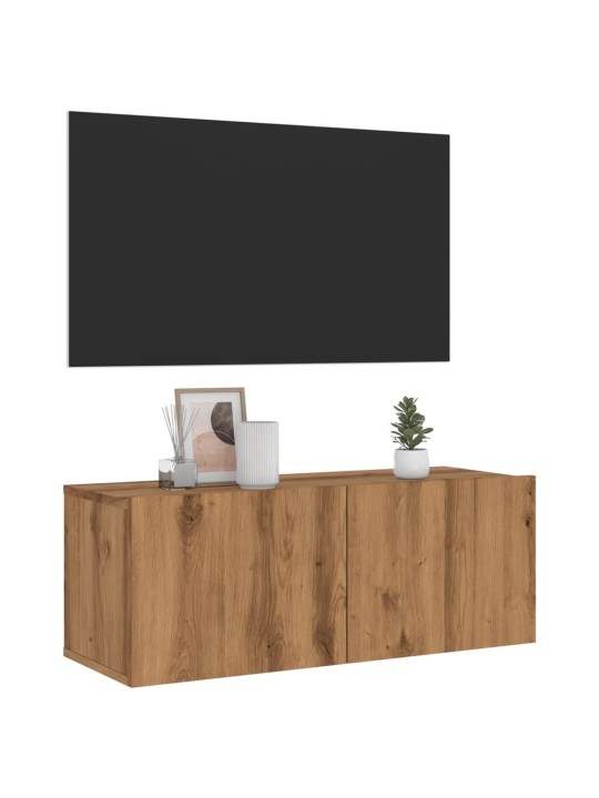 Tv-seinäkaappi artesaani tammi 80x30x30 cm tekninen puu