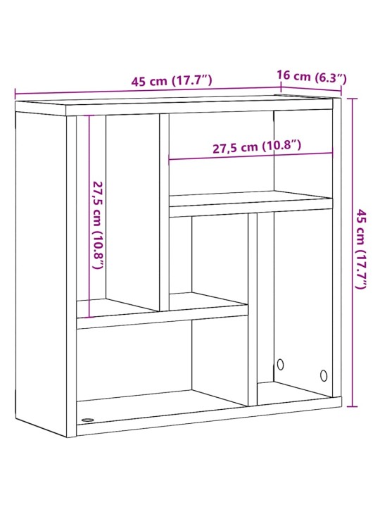 Seinähylly käsityöläinen tammi 45x16x45 cm lastulevy