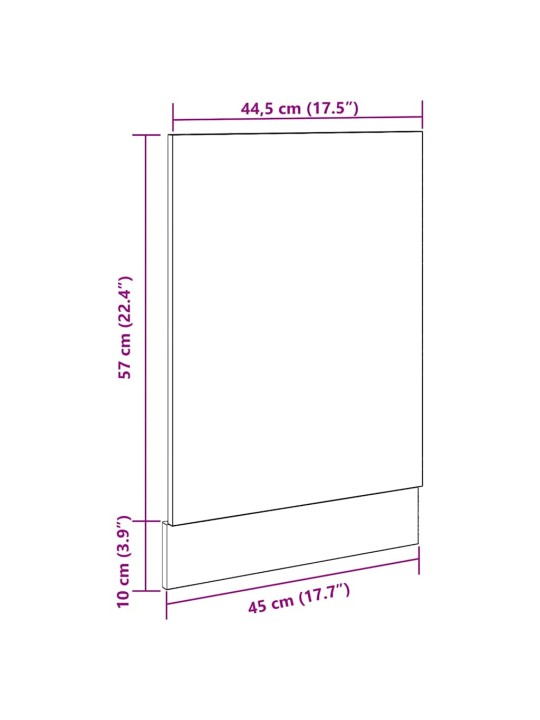 Astianpesukone paneeli betoni harmaa 45x3x67 cm