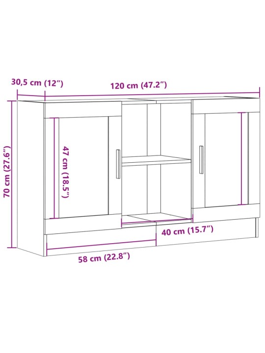 Senkki vanha puu 120x30,5x70 cm lastulevy