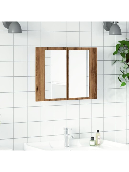 Led peilikaappi käsityöläinen tammi 60x12x45 cm tekninen puu