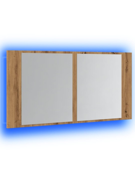 Led peilikaappi käsityöläinen tammi 90x12x45 cm tekninen puu