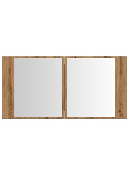 Led peilikaappi käsityöläinen tammi 90x12x45 cm tekninen puu