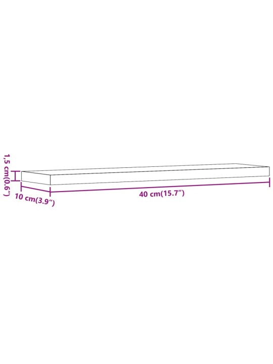 Seinähyllyt 4 kpl vanha puu 40x10x1,5 cm tekninen puu