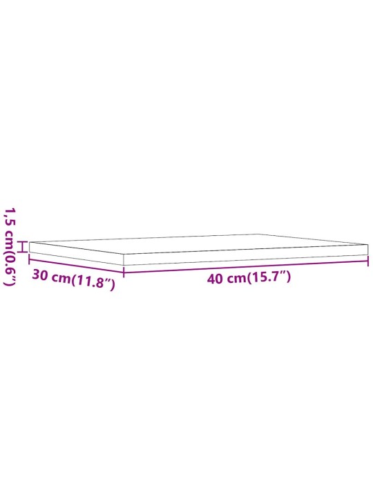 Kirjahyllytasot 4 kpl vanha puu 40x30x1,5 cm lastulevy