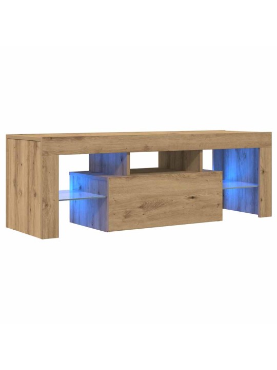 Tv-kaappi led-valoilla käsityöläinen tammi 120x36,5x40 cm
