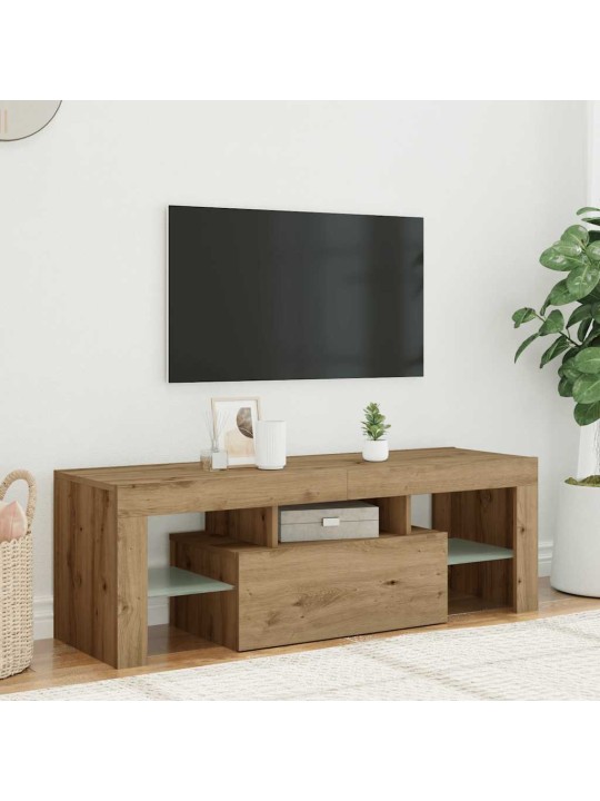 Tv-kaappi led-valoilla käsityöläinen tammi 120x36,5x40 cm