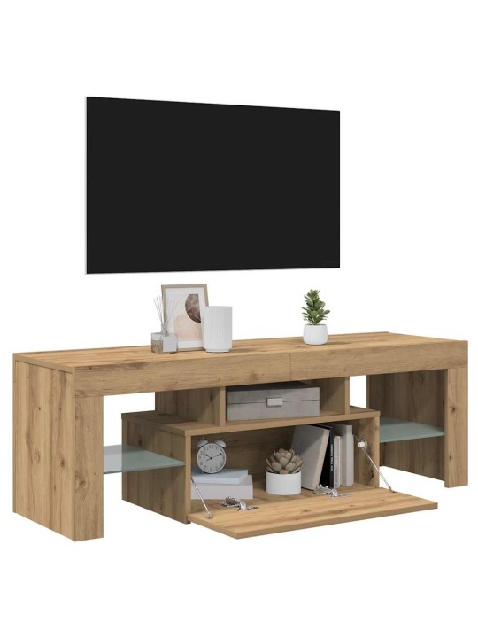 Tv-kaappi led-valoilla käsityöläinen tammi 120x36,5x40 cm