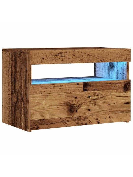 Tv-kaappi led-valoilla old wood 60x35x40 cm engineered wood