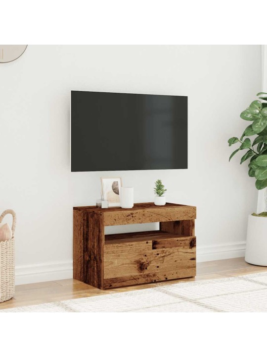 Tv-kaappi led-valoilla old wood 60x35x40 cm engineered wood