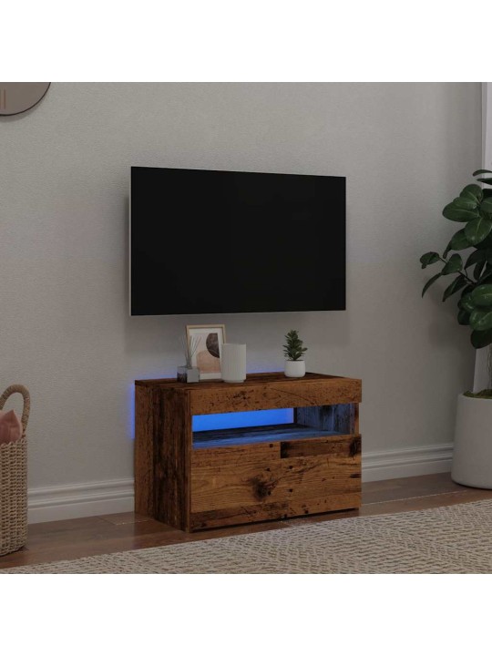 Tv-kaappi led-valoilla old wood 60x35x40 cm engineered wood