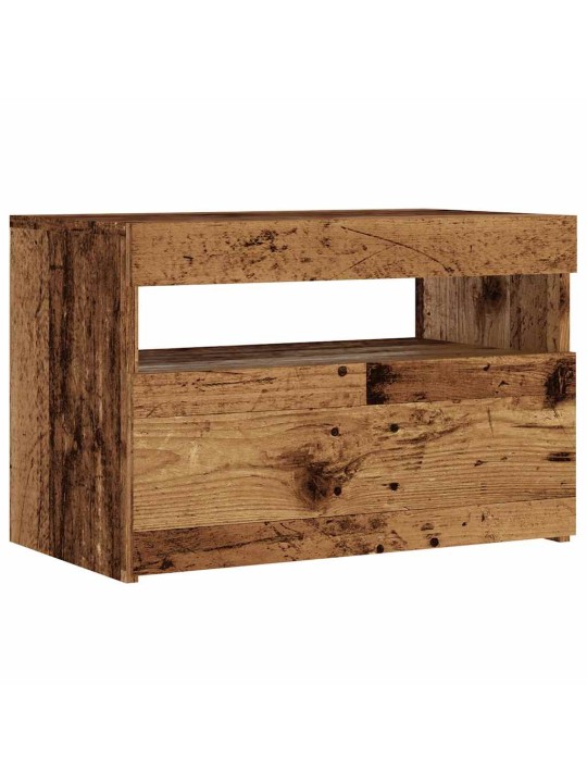 Tv-kaappi led-valoilla old wood 60x35x40 cm engineered wood