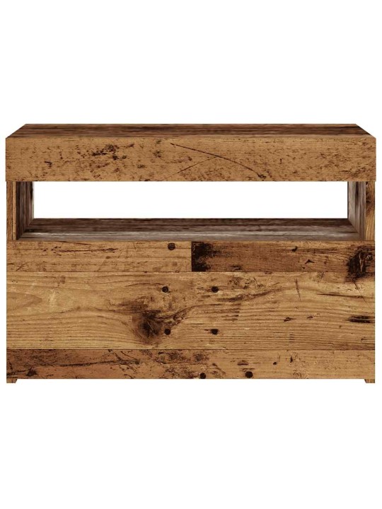 Tv-kaappi led-valoilla old wood 60x35x40 cm engineered wood