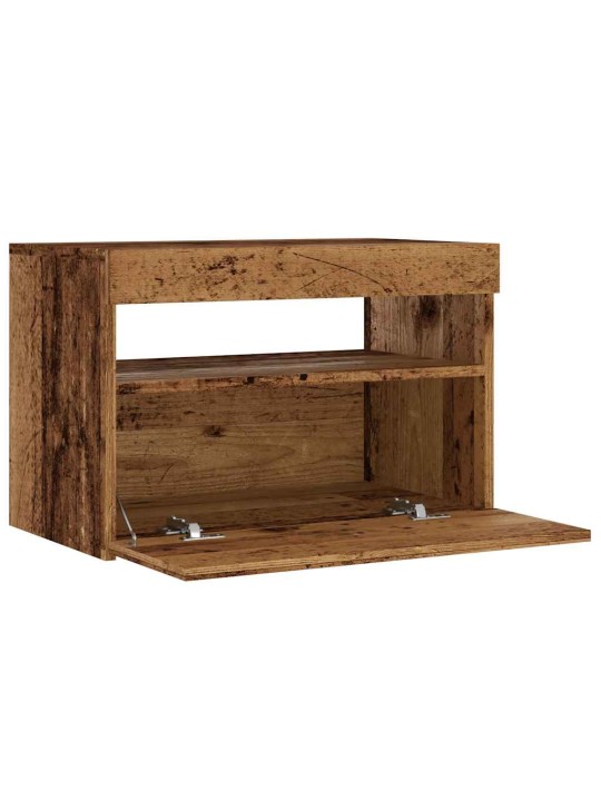 Tv-kaappi led-valoilla old wood 60x35x40 cm engineered wood