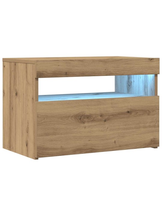 Tv-kaappi led-valoilla käsityöläinen tammi 60x35x40 cm
