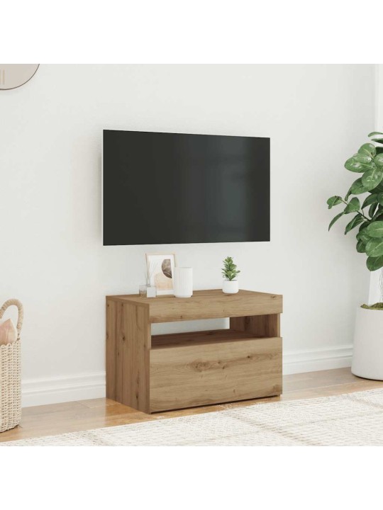 Tv-kaappi led-valoilla käsityöläinen tammi 60x35x40 cm
