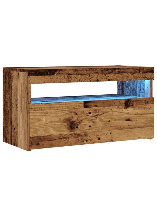 Tv-kaappi led-valoilla vanha puu 75x35x40 cm teknillinen puu