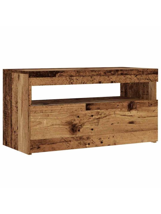 Tv-kaappi led-valoilla vanha puu 75x35x40 cm teknillinen puu