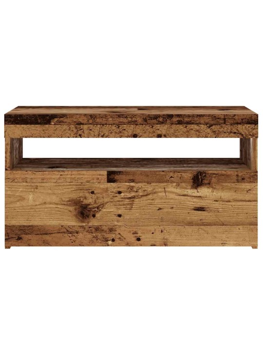Tv-kaappi led-valoilla vanha puu 75x35x40 cm teknillinen puu