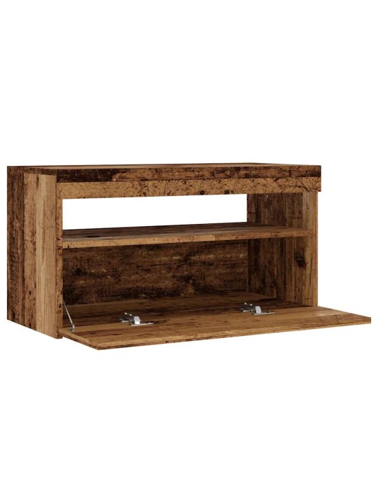 Tv-kaappi led-valoilla vanha puu 75x35x40 cm teknillinen puu