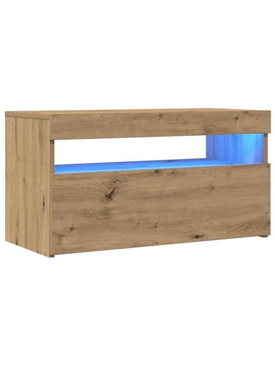 Tv-kaappi led-valoilla käsityöläinen tammi 75x35x40 cm
