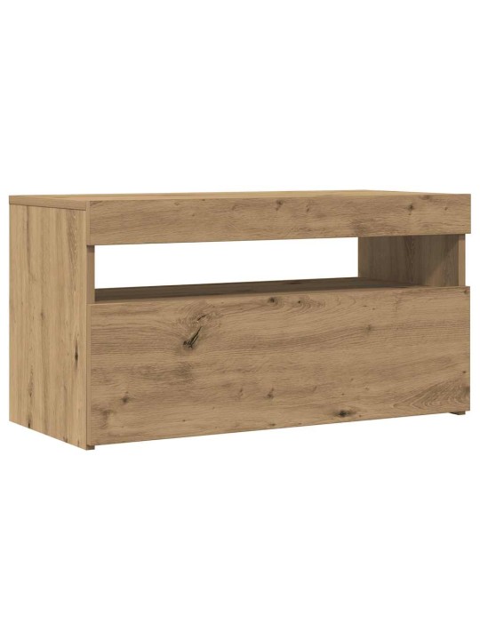 Tv-kaappi led-valoilla käsityöläinen tammi 75x35x40 cm