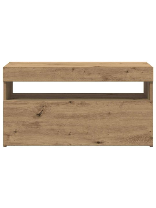 Tv-kaappi led-valoilla käsityöläinen tammi 75x35x40 cm