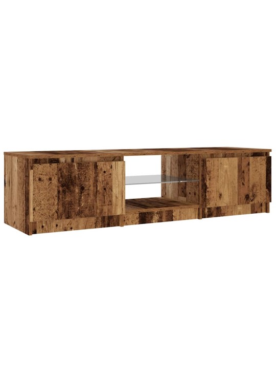 Tv-kaappi led-valoilla vanha puu 140x40x35,5 cm teknillinen puu