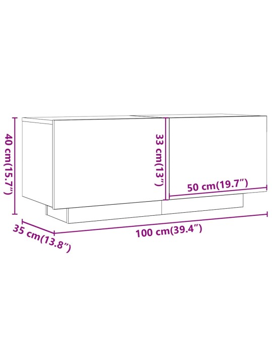 TV-taso vanha puu 100x35x40 cm tekninen puu