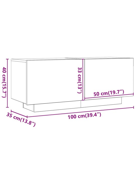 TV-taso artesaani tammi 100x35x40 cm tekninen puu