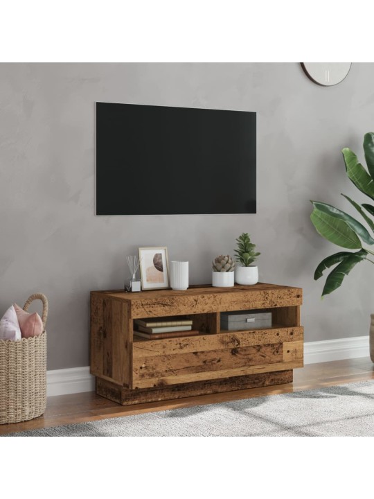 Tv-kaappi led-valoilla old wood 80x35x40 cm engineered wood