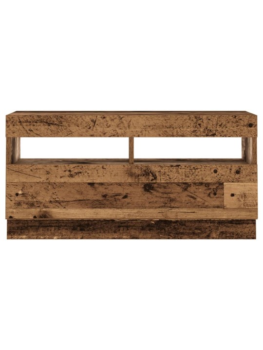 Tv-kaappi led-valoilla old wood 80x35x40 cm engineered wood