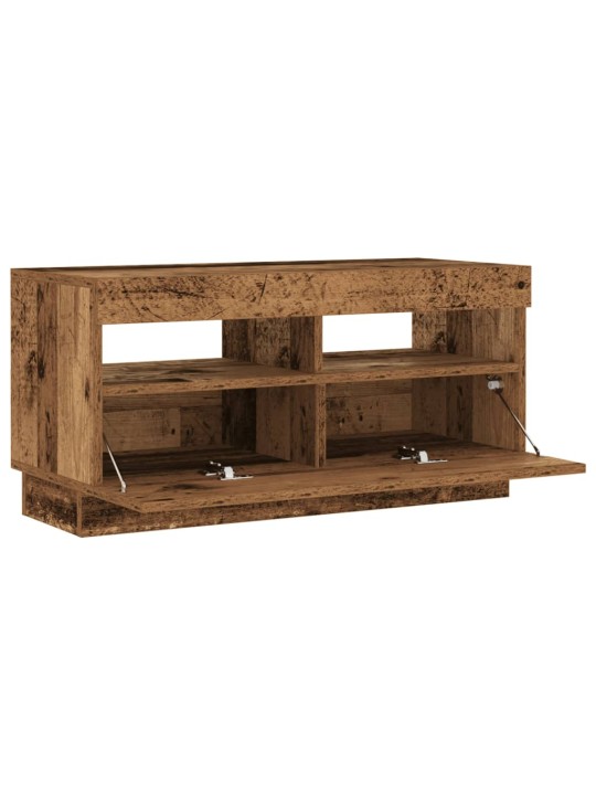 Tv-kaappi led-valoilla old wood 80x35x40 cm engineered wood