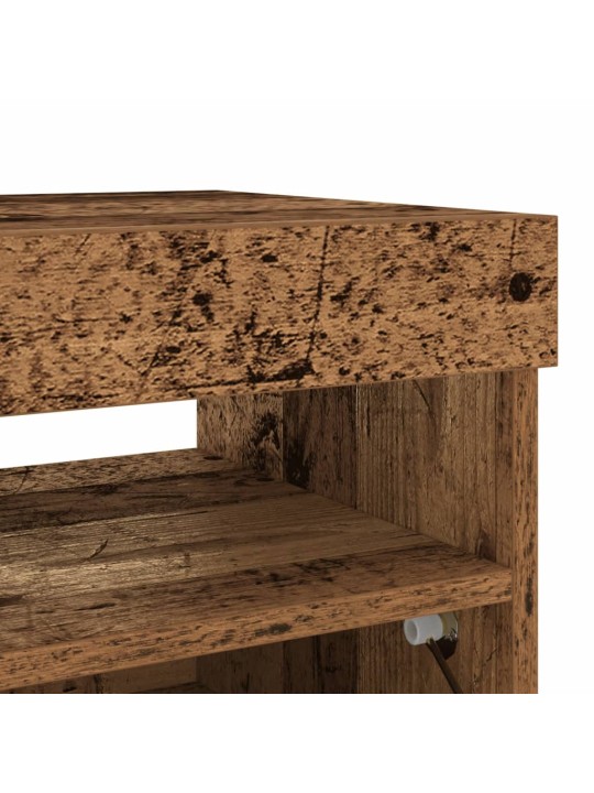 Tv-kaappi led-valoilla old wood 80x35x40 cm engineered wood