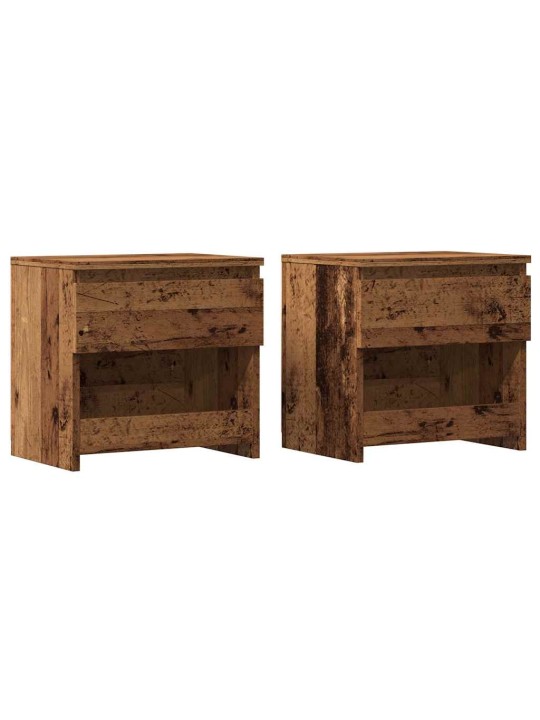 Yöpöytäkaapit 2 kpl vanha puu 40x30x39 cm suunniteltu puu
