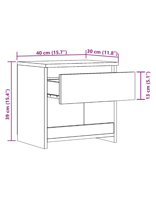 Yöpöytäkaapit 2 kpl vanha puu 40x30x39 cm suunniteltu puu