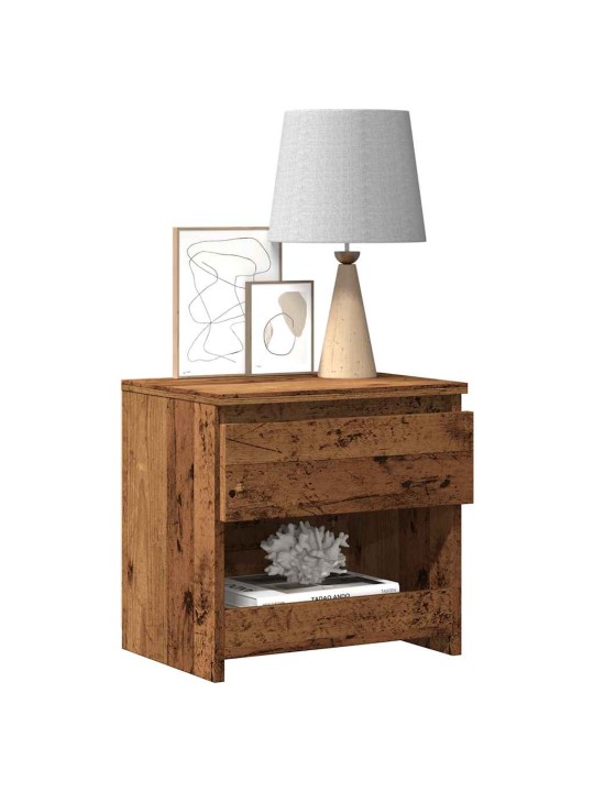 Yöpöytäkaapit 2 kpl vanha puu 40x30x39 cm suunniteltu puu
