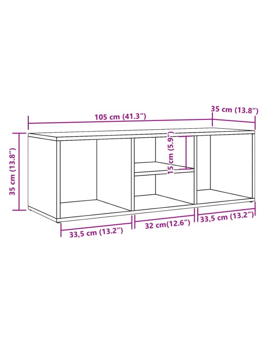 Kenkien säilytyspenkki vanha puu 105x35x35 cm tekninen puu