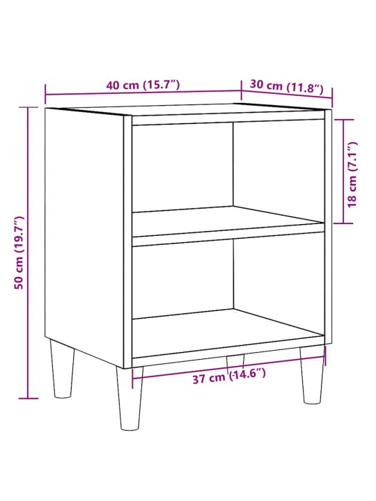 Yöpöydät 2 kpl vanha puu 40x30x50 cm tekninen puu